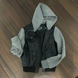 Black faux leather jacket